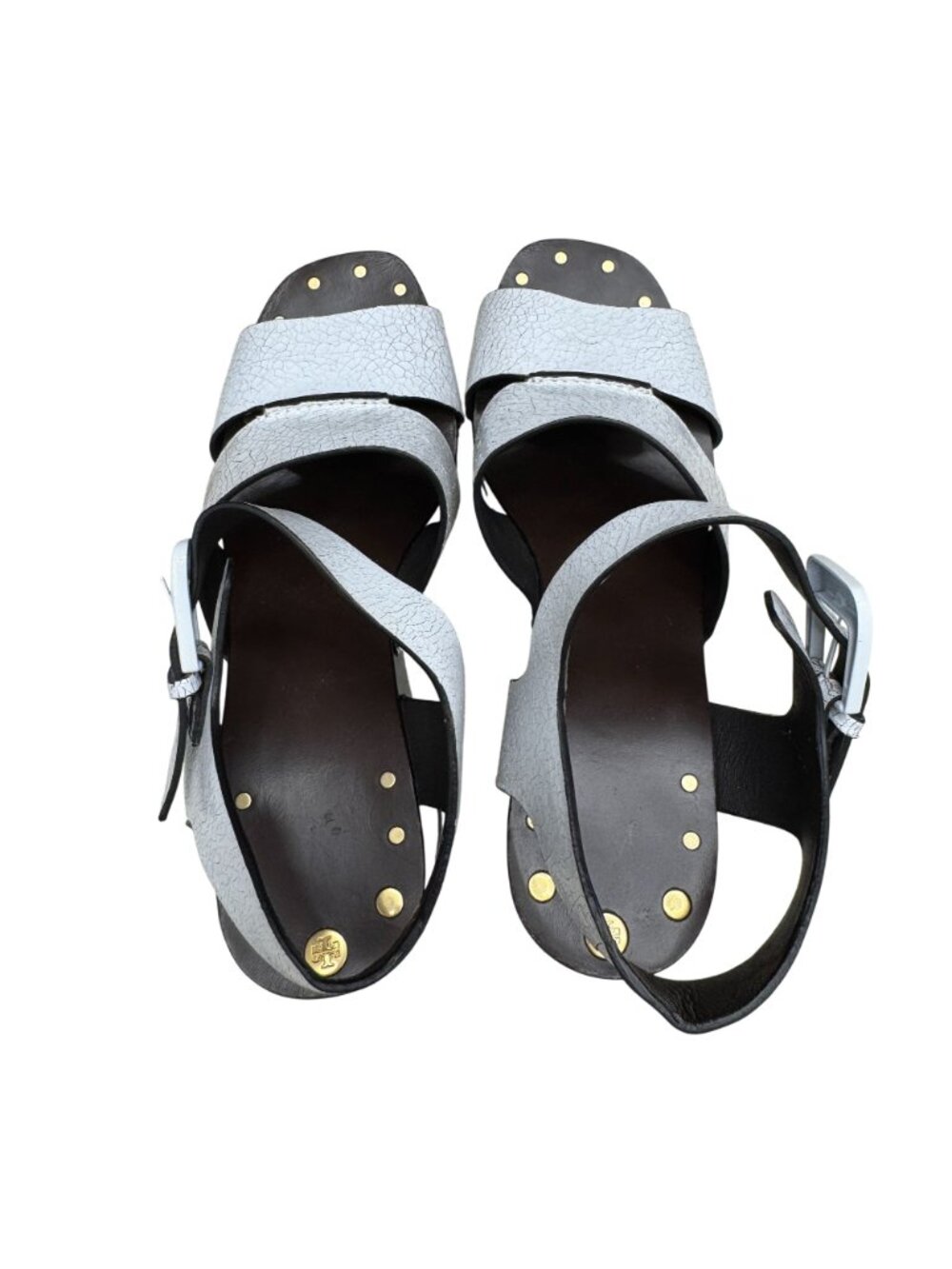 Tory Burch Women's Studded Clog Platform Sandal Buckled Ankle Strap Sz 8.5M NWOB - Picture 8 of 10